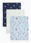 Tu Hot Air Balloon Print Muslin Squares 3 Pack One Size Multi Coloured