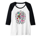 Womens I Am The Storm Sugar Skull Womens Motivational Quote Raglan Baseball Tee