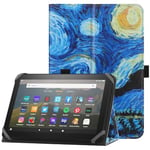 HoYiXi Étui Universel pour 7"-8" Tablette Fire HD 8 2020/2022 & Fire HD 8 Plus 2020/2022 avec Support Folio et Dragonne Housse de Protection pour 7"-8" Samsung Android Tablette - Nuit étoilée