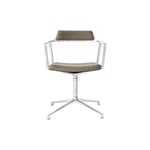 Vipp452 Swivel Chair With Gliders, Dark Sand/polished Aluminium