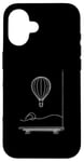 Coque pour iPhone 16 Ballon à air One Line Art Dessin