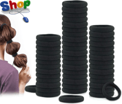 Thick  Hair  Bands  for  Women ,  Black  Hair  Ties  No  Damage ,  Soft  Hair  B