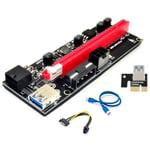 4 PièCes DernièRe Ver009 USB 3.0 Pci-E Riser Ver 009S Express 1X 4X 8X 16X Carte Adaptateur Sata 15 Broches à 6 Câble D'Alimentation