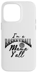 Coque pour iPhone 14 Pro Max Southern Moms Cadeau de basket-ball fantaisie pour femme Gris et noir