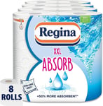 Regina XXL Absorb Kitchen Towels – 8 Rolls per Pack, Super Absorbent 2-Ply Kitch