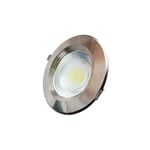 Optonica - Downlight led 10W rond ∅125mm Inox - Blanc du Jour 6000K