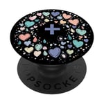 Colorful Heart Mandala Design for Mindfulness and Yoga PopSockets Adhesive PopGrip