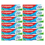 Colgate Triple Action Fluoride Original Mint Toothpaste Cleaner Teeth 12 X 75ML