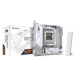 GIGABYTE X870I AORUS Pro Ice Carte mère - Compatible avec Les processeurs AMD Ryzen série 9000, VRM 8+2+1 Phases, jusqu'à 8400 MHz DDR5 (OC), 1xPCIe 5.0 M.2 + 1xPCIe 4.0 M.2, WI-FI 7, USB 4