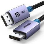 UGREEN 16K DisplayPort Cable 6.6FT [VESA Certified] 240Hz DP 2.1 to DP Lead 16K@30Hz 8K@240Hz 4K@240Hz HDR DSC 1.2a MST FreeSync G-Sync HDCP 2.2 Display Port Cord for TV PC Video Card Monitor (2M)