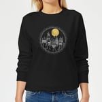 Harry Potter Hogwarts Castle Moon Women's Sweatshirt - Black - S