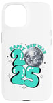 iPhone 15 New Year 2025 Disco Ball Party NYE New Year Eve Retro Aqua Case