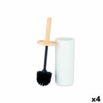 Brosse de salle de wc Berilo B5456BC-5 - 439 Blanc Bois Résine 10,2 x 38 x 10