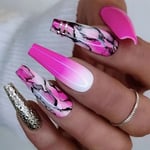 Long Ballerina Fake Nails French Nail Tips Fashion Press on Nails  DIY