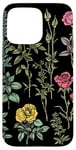 Coque pour iPhone 15 Pro Max Vintage Botanique Rose Fleur Fille Mignon Floral Plant Mom