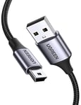 UGREEN Mini USB Cable Braided USB 2.0 to Mini B Cable Data Transfer & Charge Compatible with Blue Yeti, Sat Nav, Dash Cam, Hero 2/3 / 4, DAC, PS3 Controller, MP3/4 Player, PDA, Camera, Scanner (1M)