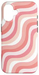 iPhone 16 Liquid Swirl Abstract Pattern in Blush Soft Pink Terracotta Case