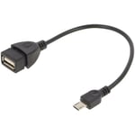 Cable usb 2.0 usb a femelle vers prise usb b micro male 0.15m - Noir