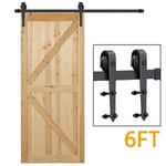 Rosvola - Porte Coulissante 6FT/183CM ,Quincailleri Kit de Rail pour Porte Coulissante, Ensemble Industriel pour Porte Coulissante Interieur