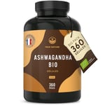 Ashwagandha Bio - Extra Fort: 650mg (360 Gélules) - Withanolide - Bien-Être Mental & Physique, Sommeil, Cardiovasculaire - Vegan - Sans: Additifs, Lactose & Gluten - TRUE NATURE