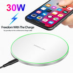 30W Wireless Charger Pad Mat For AirPod iPhone 13 Pro Max 14 XS Samsung S22/S23+