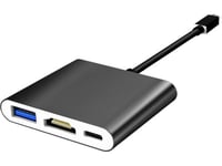 Connectique Câble & adaptateur USB / FireWire Adaptateur USB-C / HDMI / USB 3.0 Noir pour Nintendo Switch ou MacBook