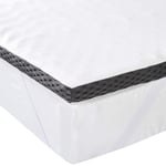 Amazon Basics - Surmatelas de Mousse à Mémoire de Forme avec Sangles, 120 x 200 x 4 cm, Blanc