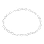 Amazon Essentials Bracelet à mailles cœur en argent sterling 18,5 cm