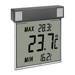TFA Dostmann Thermomètre de fenêtre numérique, 30.1025.10, pour déterminer la température extérieure, fixation facile, anthracite