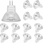 Ampoules Halogènes MR11(Pack de 12),Lampe Halogène GU4 12V 20W, Ampoule Mr11 GU4 Dimmable Couvercle en Verre pour Plafonnier, 2 Broches Ampoule