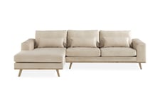 Copenhagen Divansofa Fløyel - Beige Sofa med sjeselong