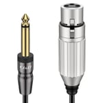 Xlr Vers Ts 6,35 Mm Microphone Câble, Adaptateur Stéréo Pour Microphone 6,35 Mm Ts Mâle Vers Xlr Femelle Asymétrique Pour Haut-Parleur, Microphone, Guitare, Table De Mixage Et Amplificateurs