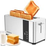 4 Slice Toaster Long Slot, Stainless Steel Toaster Extra Wide Slots, Digital Tou