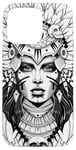 iPhone 15 Pro Max Aztec Warrior Queen Blackwork Tattoo Flash Case