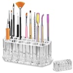 Akryl Makeup Finger Nail Art Tool Organizer 26 utrymmen för förvaring av skönhetsnaglar Art Kit Tools - Klar