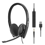 Sennheiser SC 165 USB-A & 3.5mm Stereo Corded Headset for PC & Mobile