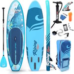 SereneLife Inflatable Stand Up Paddle Board, SUP Board- Paddleboards for Adults & Youth, Paddle Board Accessories,15.25 cm Thick Standup Paddleboarding, Non-Slip Deck, Wide Stance, Surf Control