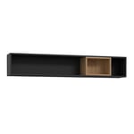 Furniture To Go | High Rock, Matt Black & Riviera Oak, Wall Shelf