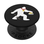 Bigfoot Yeti Sasquatch Sweeper Curling Sport PopSockets PopGrip Interchangeable