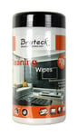 BRATECK 100pc LCD Cleaning Wipes. Dermatologically safe, Alcohol Free,  Antistatic &amp; Non-Streak. Suited for Cleaning Items such as Phone, Monitors, TV''s, Laptops, Glass Furniture etc (p/n: CK-SC4-V2)