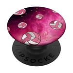 Volleyballballon-rose esthétique femmes filles PopSockets PopGrip Interchangeable