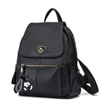 AINUOEY Femme Sac a Dos Sacs à Main Portés Bandouliere Feminin Ados Original PU Cuir 73502 1pc Ensemble Noir