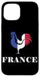 Coque pour iPhone 15 Drapeau de la France Fierté Racines françaises Fière Française Poule Français Français