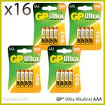 16 x AAA GP Ultra Alkaline Batteries LR03 24AU High Performance Longest EXP UK