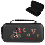 Etui pochette Switch LITE noir personnalisee prenom love fleur