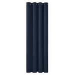 Deconovo Rideaux Occultants Isolant Thermique Anti Froid, 140x180 CM (Largeur x Hauteur), Rideaux pour Chambre Gar?on, Design Moderne à Oeillets, Bleu Marine, 1Pièces