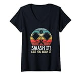 Womens Pickleball Smash It Like You Mean It - Funny Pickleball V-Neck T-Shirt