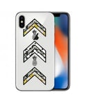 Coque Iphone XS army ananas marbre chevron transparente