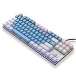 iBlancod K87 87 Näppäimet Langallinen Mekaaninen Näppäimistö Metallipaneeli Kaksivärinen Injection Keycap 20 Light Effects Valkoinen ja Sininen (punaiset kytkimet)