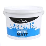 Crown Matt Emulsion Pure Brilliant White Wall & Ceiling Paint 7.5L